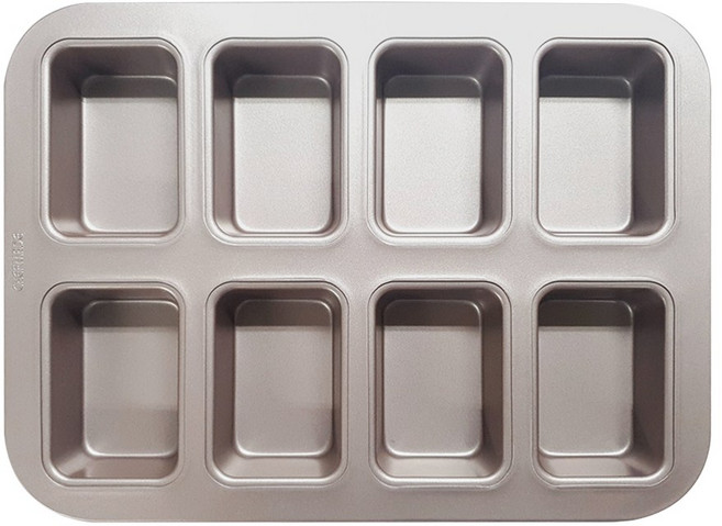 쉐프메이드 미니 파운드틀 8구 직사각 케이크 브라우니 팬, 1개