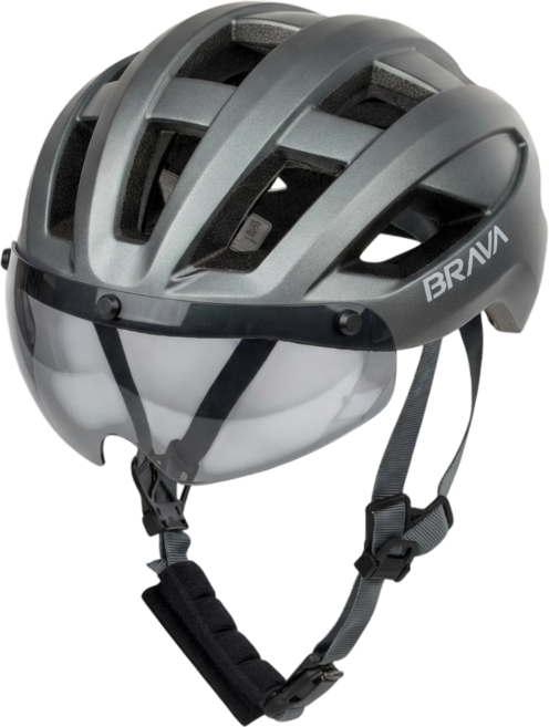 BRAVA 고글 헬멧 S-457, 1개, 메탈릭 그레이