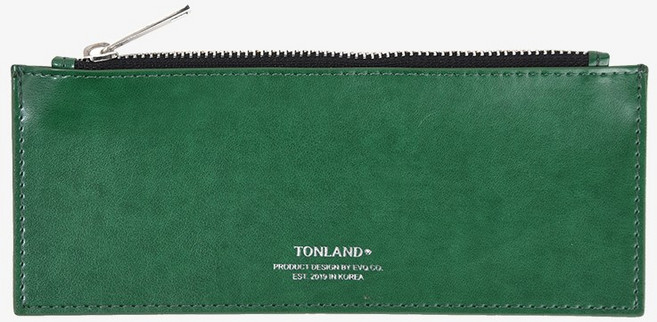 톤랜드 가죽 필통 파우치, 1개, 딥그린