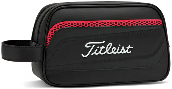 [아쿠쉬네트코리아 정품] 타이틀리스트 2025 퍼포먼스 파우치 TA25PFP, 1개, 블랙+블랙+레드