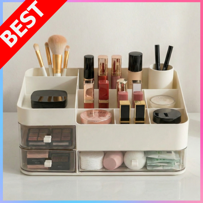 모브아일 수납종결 올인원 다용도 화장품정리함, 쁘띠화이트, 1개