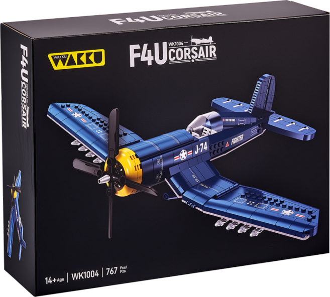 Wakku 군사 비행기 블럭완구 미해군 F4U전투기 레고호환블록 Pcs767, 블루, 1개
