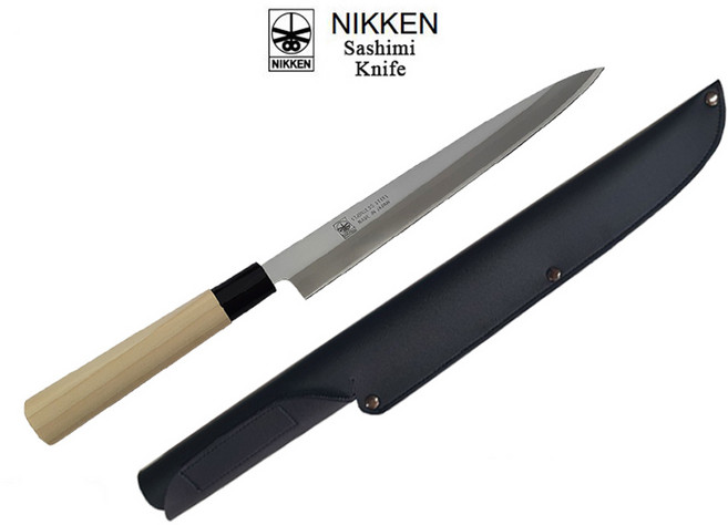 일본 니켄 사시미 나무손잡이 칼 210mm +사시미칼집 오리지날, 1개