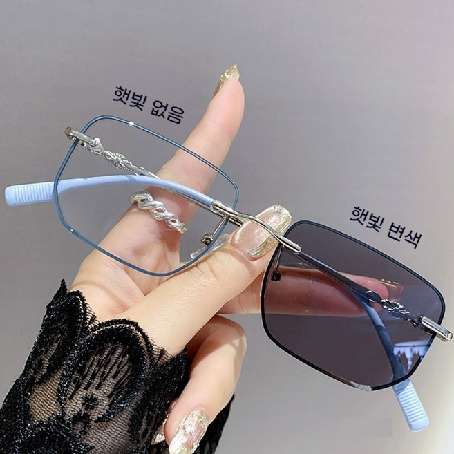 DZX 남녀공용 변색 패션 안경 가벼운 캐주얼 선글라스