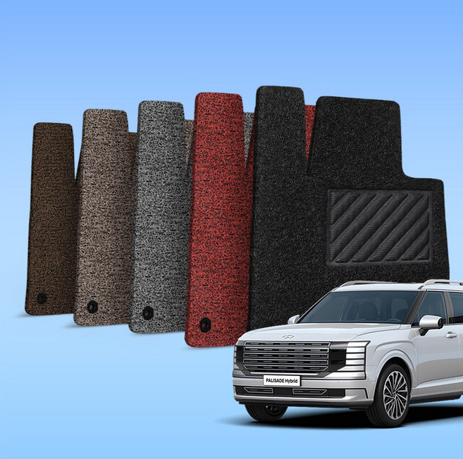 메이튼 디올뉴 팰리세이드 LX3 튜닝 용품 코일매트 확장형, 9인승 1+2열 일반, 그레이, 하이브리드 H234N