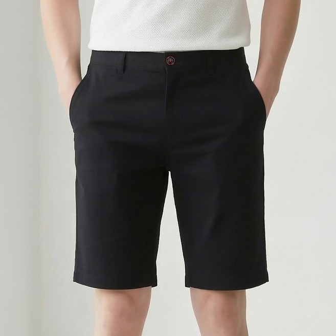 루크 남성 여름 스판 면 5부 반바지 데일리 기본 편안한 일자핏 하의 심플한 댄디한 팬츠