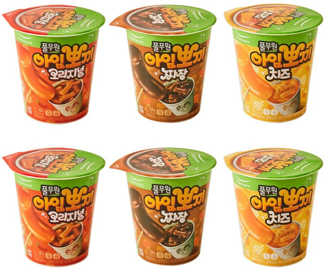 풀무원 아임뽀끼 컵떡볶이 2개씩 (오리지널102g + 짜장100g + 치즈101g), 1개