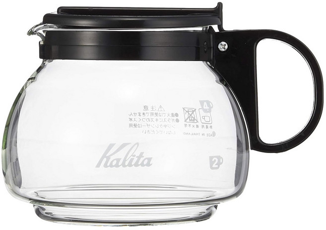 單耳透明咖啡壺 黑色, One Size, 1個, 600ml