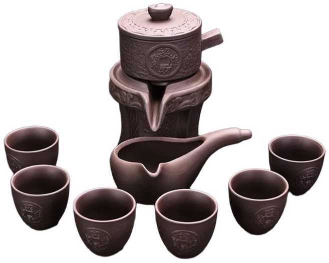 時來運轉紫砂自動茶具組, 茶具, 1個, 黑