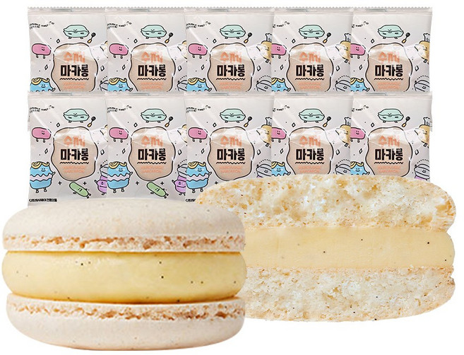CJ프레시웨이 수제마카롱 바닐라, 수제마카롱 바닐라 18g x 10개, 18g, 10개