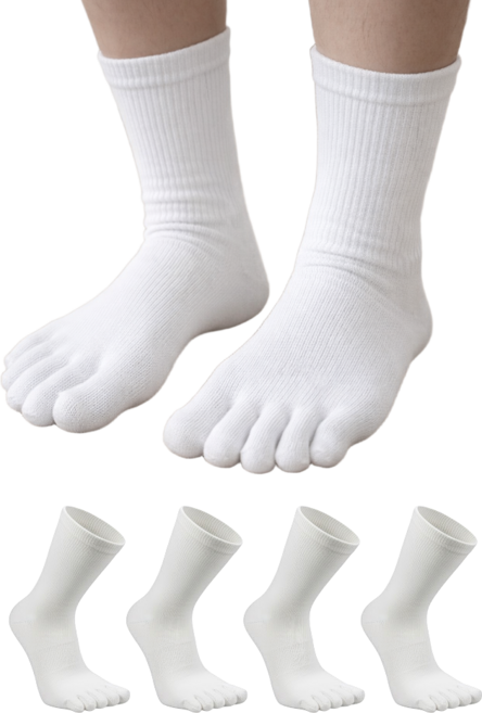 발가락 쿠션 스포츠 순면 남성 여성 5지 양말 4켤레