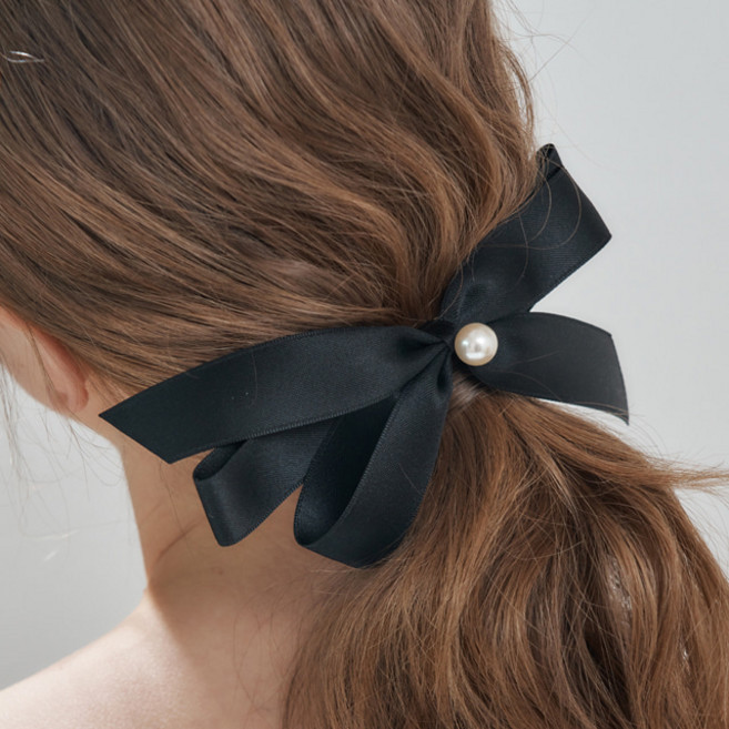 [엘르헤어] 세줄리본 진주 헤어핀 ELHP049