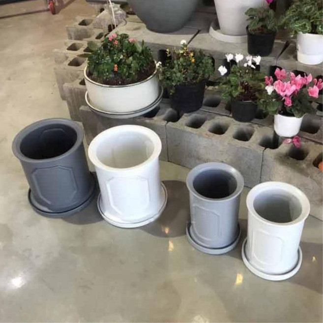 유럽풍 도자기 몰드 원형 소형화분 15x20cm 인싸템, 2개, 긴원형 블랙