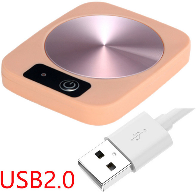 恆溫加熱保溫杯墊, 浪漫粉 USB, 1個