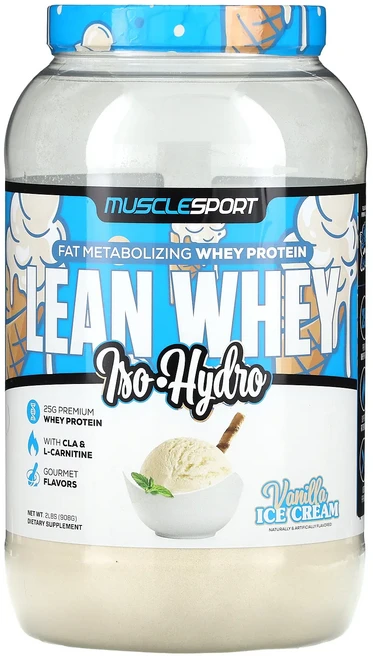 새해 건강을 선물하세요 MuscleSport Lean Whey Iso-Hydro 바닐라 아이스크림 908g(2lb) 특별관리진행, MuscleSportLeanWheyIsoHydro바닐라, 908g, 1개 - 쿠팡