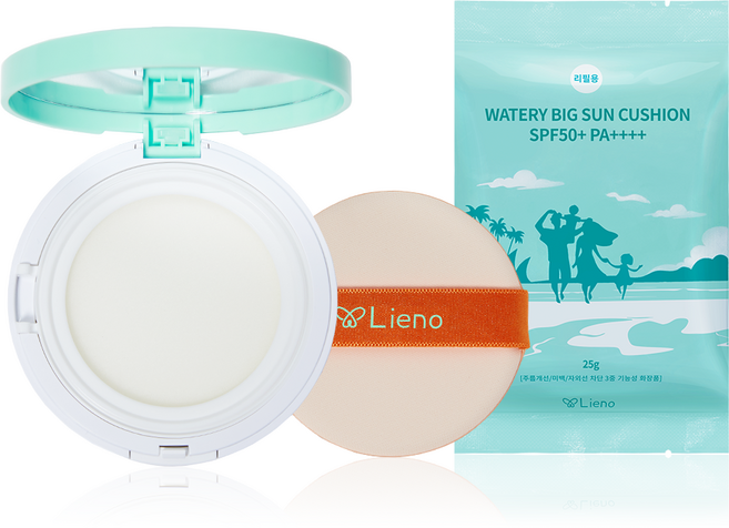 리에노 장윤정 쿨링선쿠션 선팩트 선크림 SPF 50+ 본품 + 리필, 25g, 1개