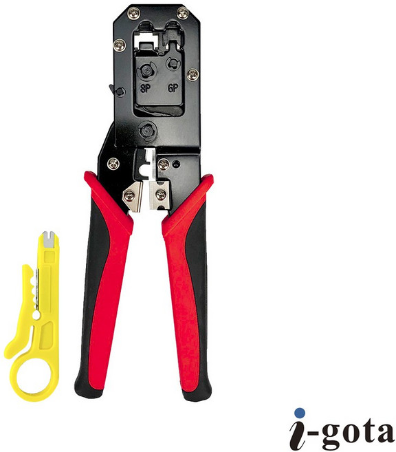 CX 8P6P水晶頭通用棘輪壓接鉗 剝線鉗 RJ45 RJ11, 1個, 本體x1