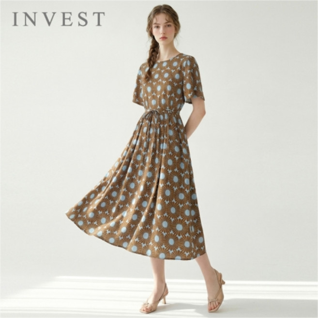 에스닉 나염 플리츠 롱 원피스_INI6M1OP3641