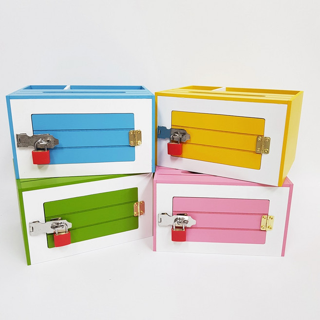 다팜코리아 열쇠 건의함 고충처리함 소리함 글씨선택 메모 펜꽂이 미니 편지꽂이 펜통 우체통, 글씨없음(블루)