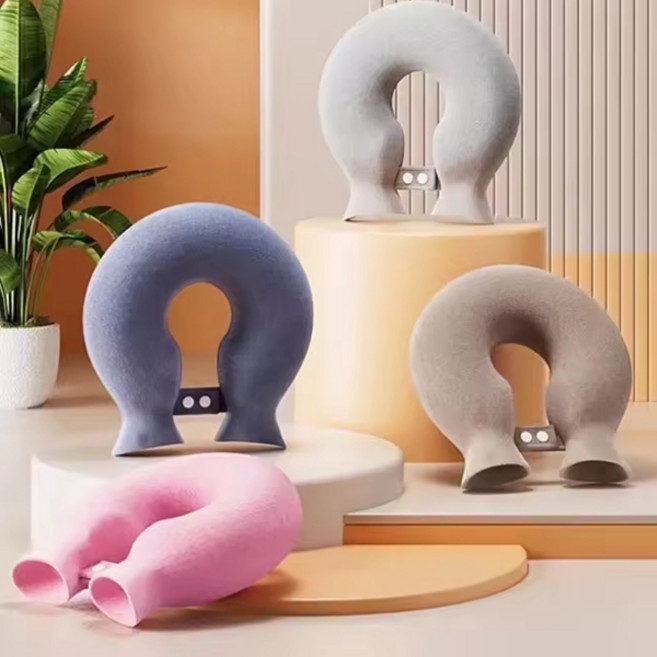 360도 감싸주는 꿀잠보장 U자형 어깨 목 보온물주머니 65도 찜질팩 웜넥, 핑크