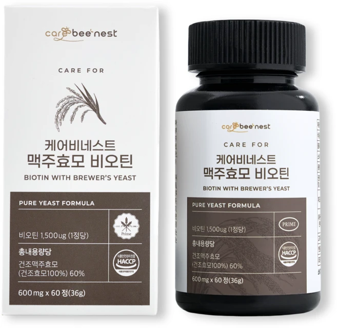 케어비네스트 맥주효모 비오틴 60정 2개월분, 2개 - 쿠팡