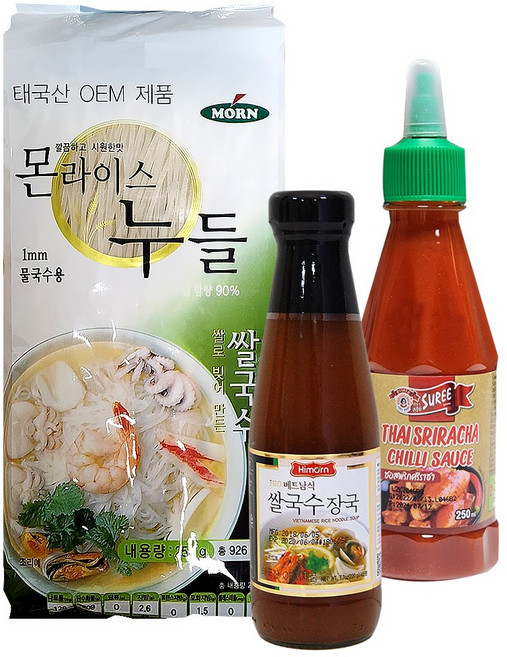 베트남 쌀국수 1mm 세트 (1mm+장국+쓰리라차칠리소스), 1개, 720g