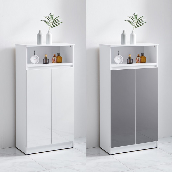 히트 LPM 하이그로시 600 중형 아파트 현관 슬림 미니 신발장 선반, 화이트