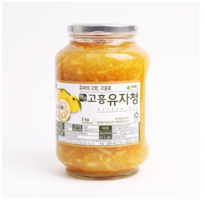 고흥유자로 만든 자연뜰 유자차 유자청 2kg 1병 25년 햇, 1, 1