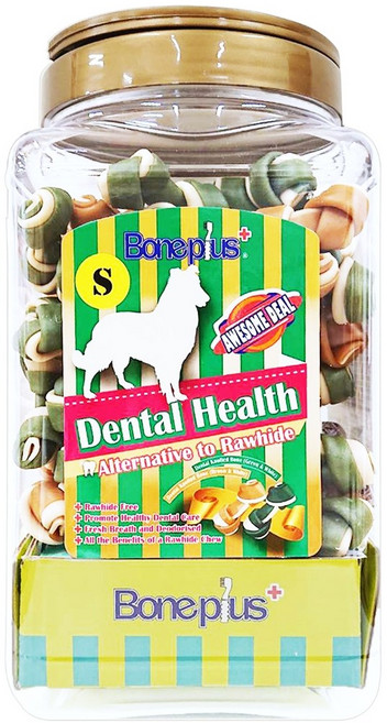 Boneplus BP綜合雙色潔牙骨結 1300g, 1個, BP綜合雙色潔牙骨結 1300g,S