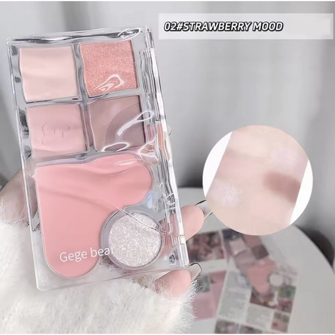 [도우인메이크업] 고퀄 웨일 6구 아이팔레트, 1개, 웨일핑크섀도우2호