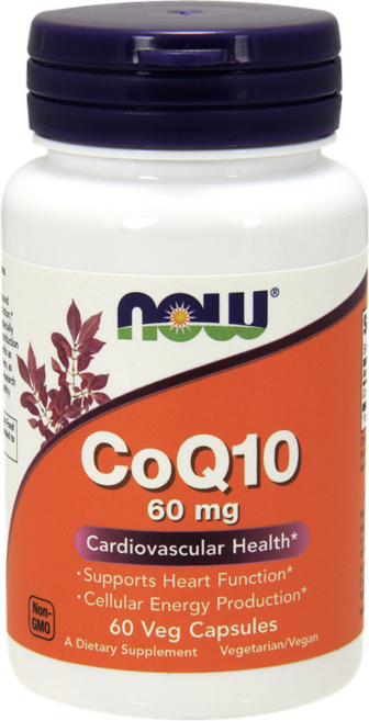 NOW Foods CoQ10素食膠囊 60mg, 60顆, 1罐