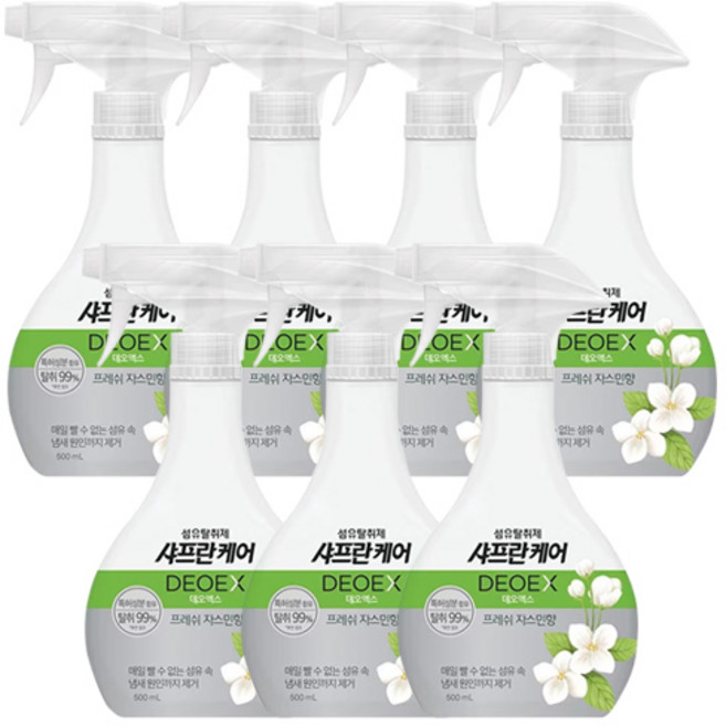 엘지생활건강 샤프란케어 바이럭스 섬유탈취제 프레쉬자스민향 500ml / 탈취스프레이, 7개