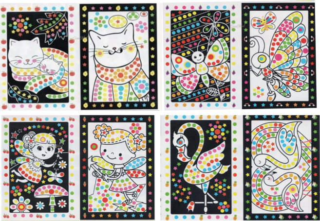 제니미엘 스티커 꾸미기 모자이크 스티커북 퍼즐 스티커 치매예방 모자이크 스티커 컬러링북 DIY, 감성10P, 1개