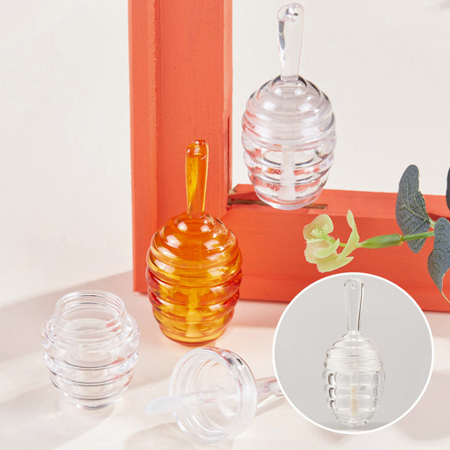 일호장신구 1+1 꿀단지 휴대용 틴트 공병 여행 꿀 통 글로스 촉촉한 스펀지 팁 새지않는, 1개, 꿀단지휴대용틴트공병 투명색2개