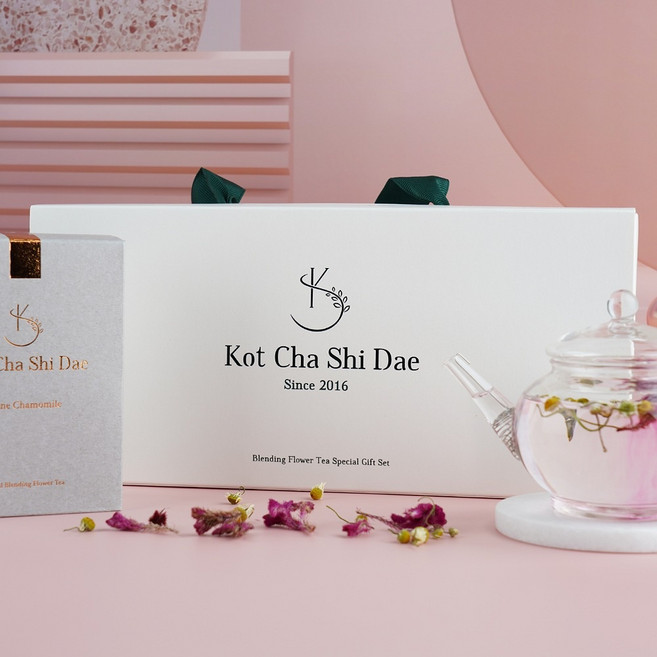 꽃차시대 꽃잎차 차선물세트 3종 장미 금잔화 캐모마일 생일 기념일, 1개