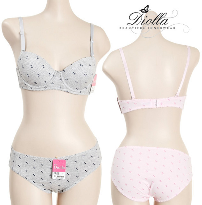 디올라 국내생산 여성 러브리나염 패션 몰드 면브라 팬티 6508 (브라팬티선택구매) 브래지어