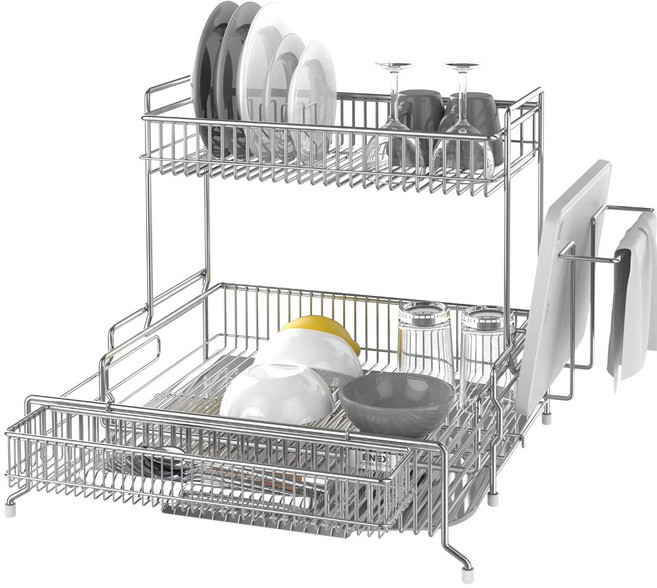 에넥스 올스텐 304 확장형 2단 식기건조대 설거지건조대 물빠짐 그릇 정리대