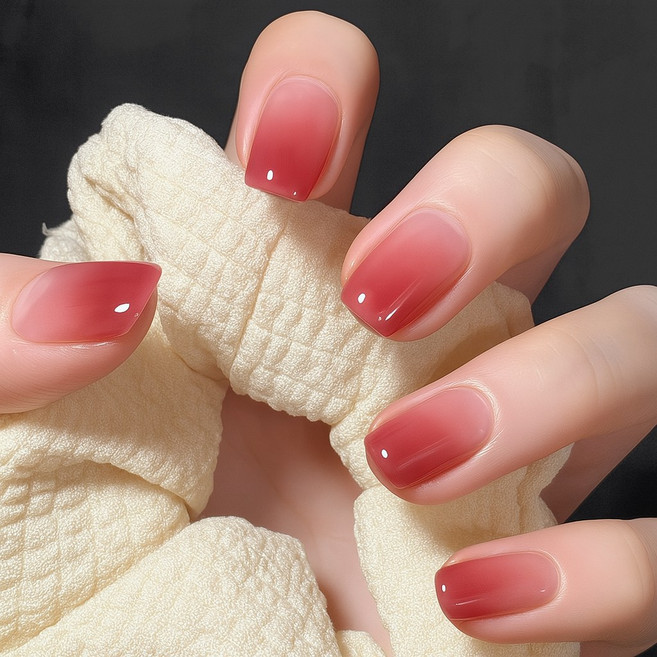 잇템샵 그라데이션 네일팁 자연스러운 네일아트 인조손톱, 1개, 로즈옴브래