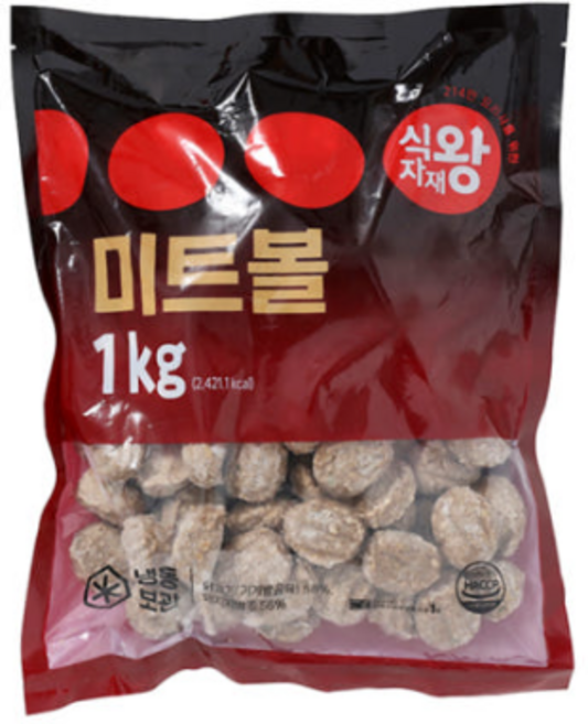 바이오마켓_식자재왕 미트볼 1kg, 10개