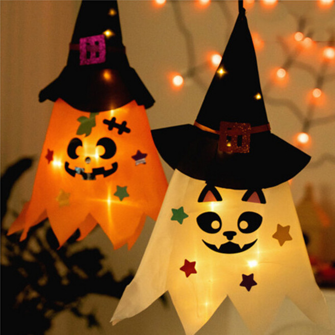 할로윈 모자유령 조명 꾸미기 (2중 1택), 흰색, 흰색