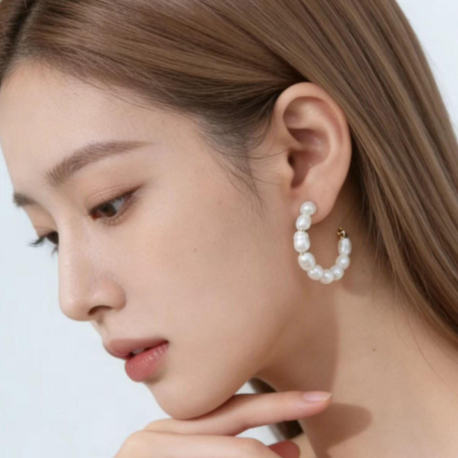 천연 진주 귀걸이 미니 혼주 웨딩 이어링 3종 세트