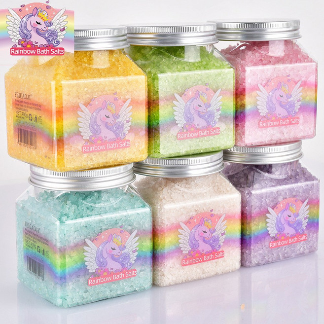 spa 彩虹沐浴鹽 身體清潔去角質, 1個, 薄荷晶體鹽[綠色]