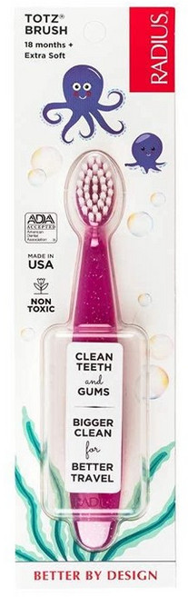 RADIUS 토츠 플러스 칫솔 BPA 프리 치아와 잇몸에 한 3세 이상 - 모듬 3개 팩 121271, 핑크_1 Count (Pack of 1), 핑크