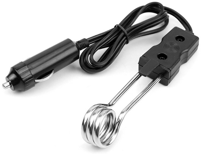 휴대용 신형 12V 차량 침수 히터 티 커피 워터 오토 전기 히터, Black, 1개