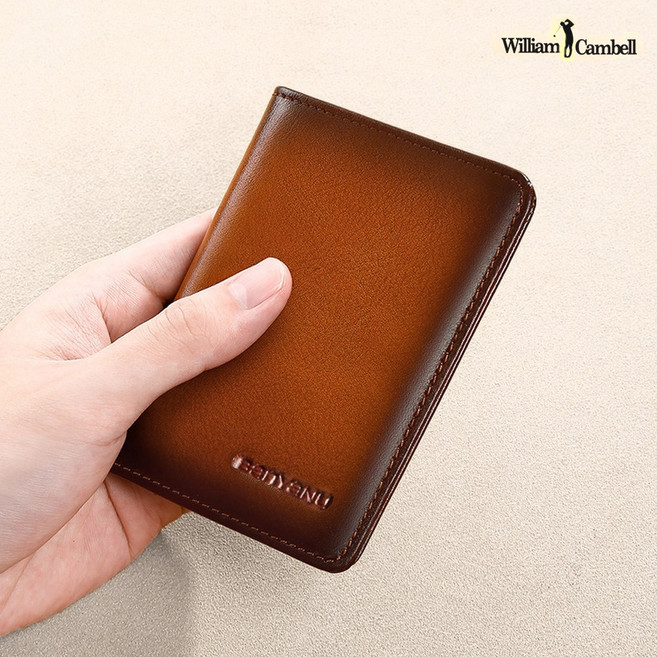 윌리엄캠벨 소가죽 카드지갑 지페수납 남성 명함 학생 군인 미니 반지갑 W5193