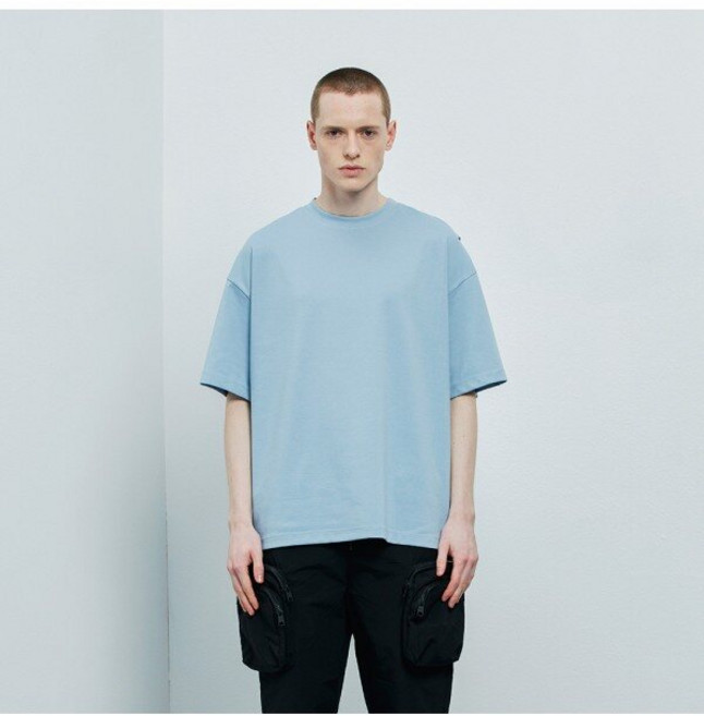 크리스크리스티 크리스크리스티 백 폴디드 디테일 반팔티셔츠_LIGHT BLUE / KKMASWMDP06