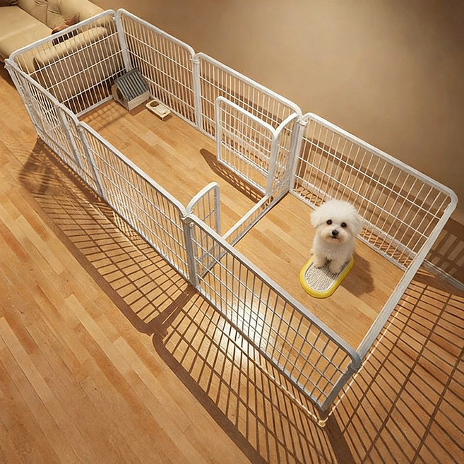 혜신 강아지 울타리 대형 펜스 반려동물 울타리 화장실 칸막이 자유 변형, 1세트, 화이트