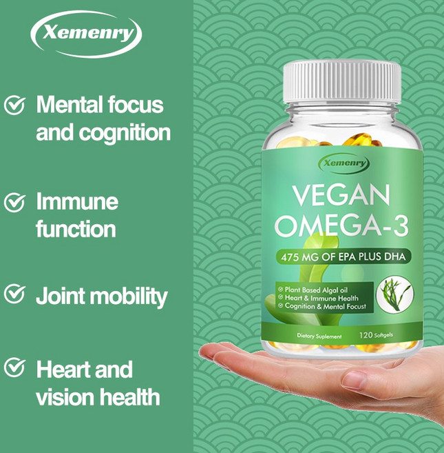 Xemenry 純素 Omega-3 藻油 (475毫克 EPA+DHA), 60