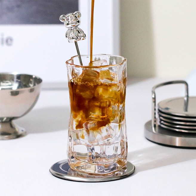 홈카페 스텐 곰돌이 머들러 하이볼스틱 커피 롱티스푼, ., 1개