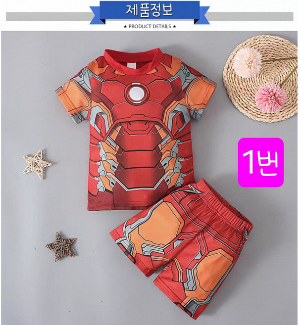 아이언맨 슈퍼맨 스파이더맨 토르 헐크 키즈 상하복 상하세트 여름 반팔 반바지